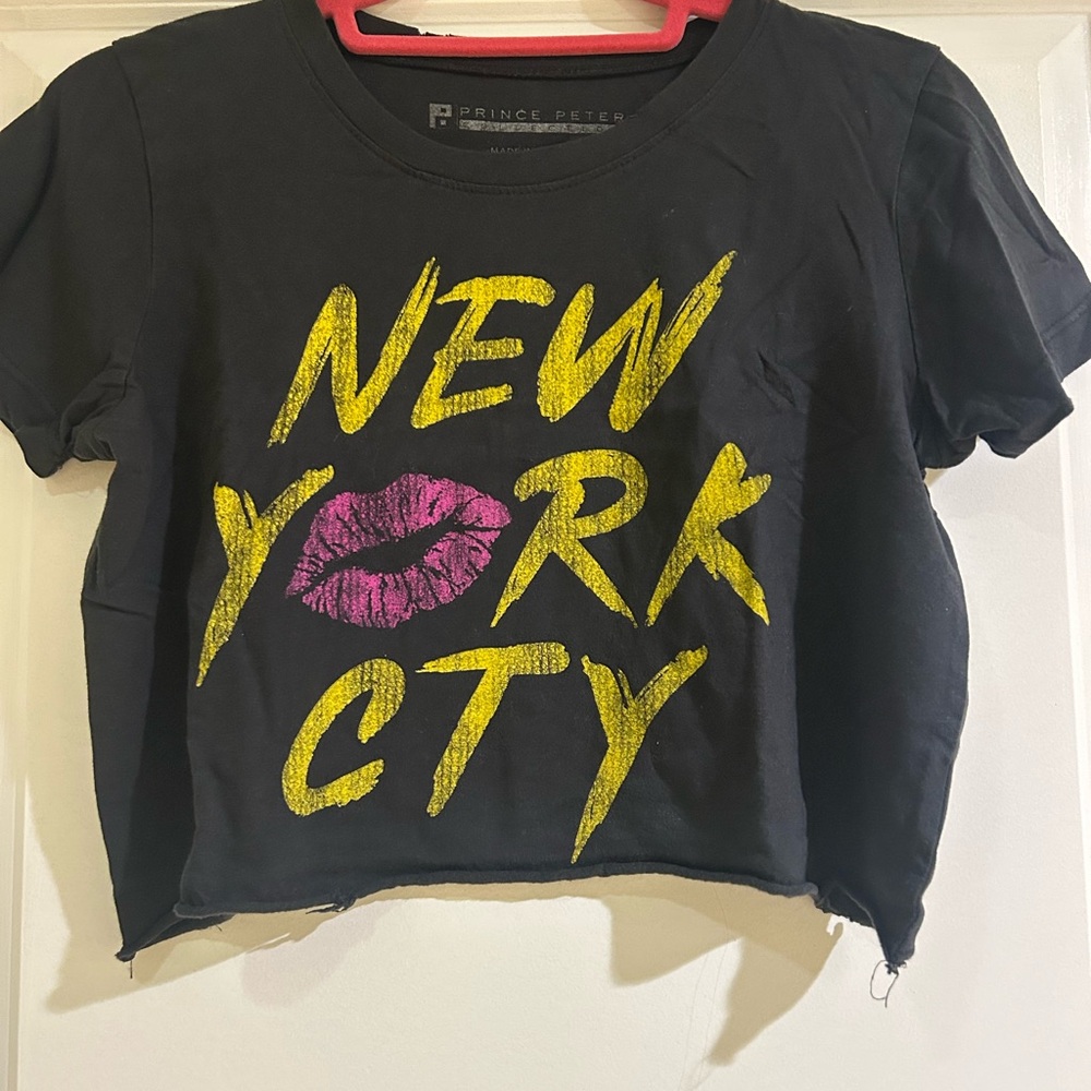 Prince Peter Collection Black Tee with Yellow and Pink Design